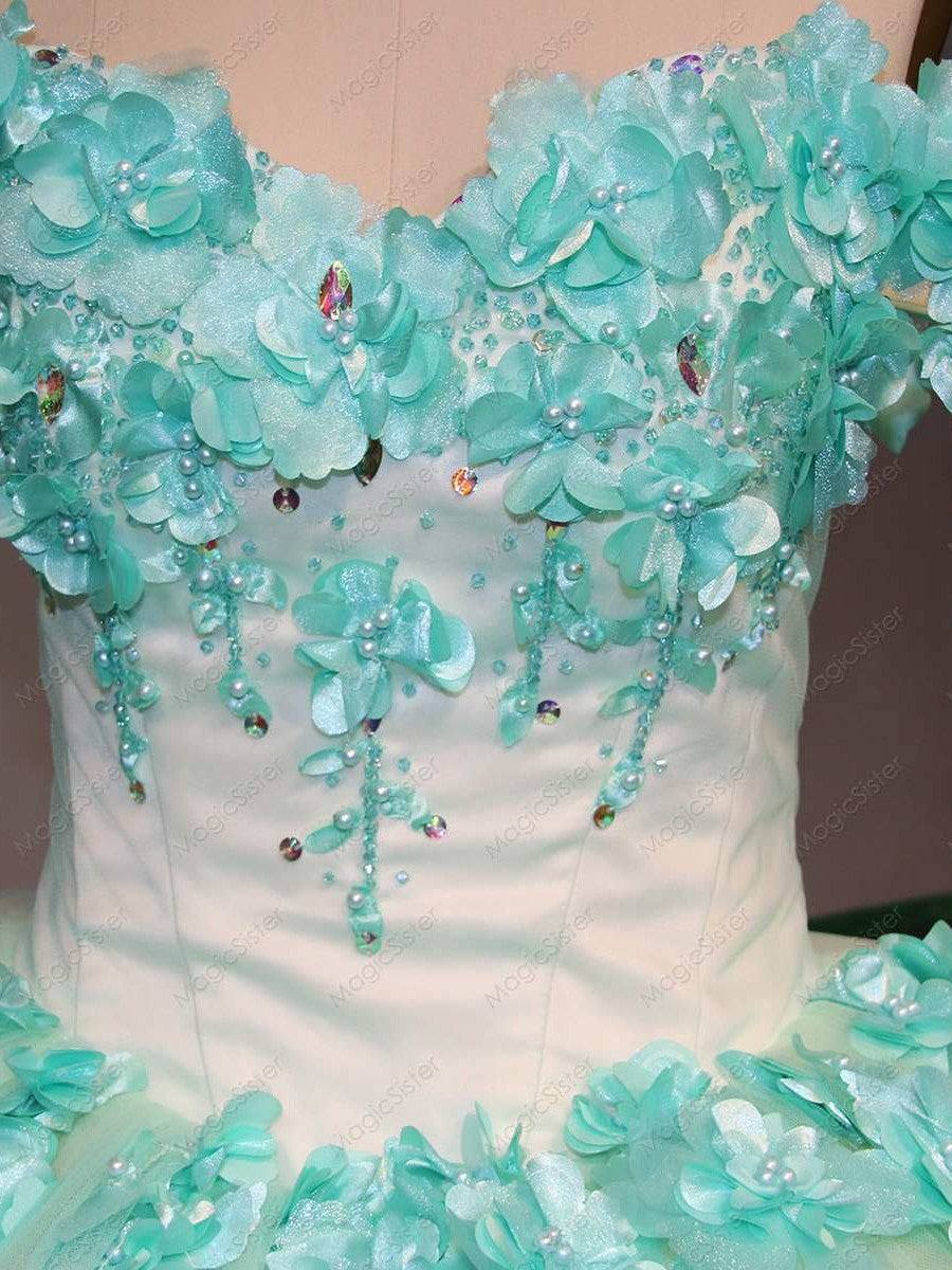 Flower Tulle Quinceanera Ball Gown