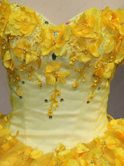 Flower Tulle Quinceanera Ball Gown