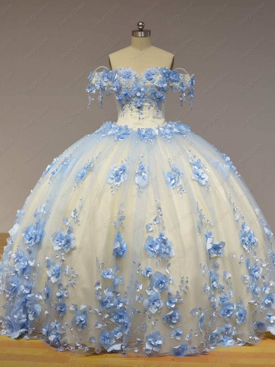 Flower Tulle Quinceanera Ball Gown