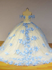 Flower Tulle Quinceanera Ball Gown