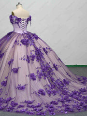 Flower Tulle Quinceanera Ball Gown