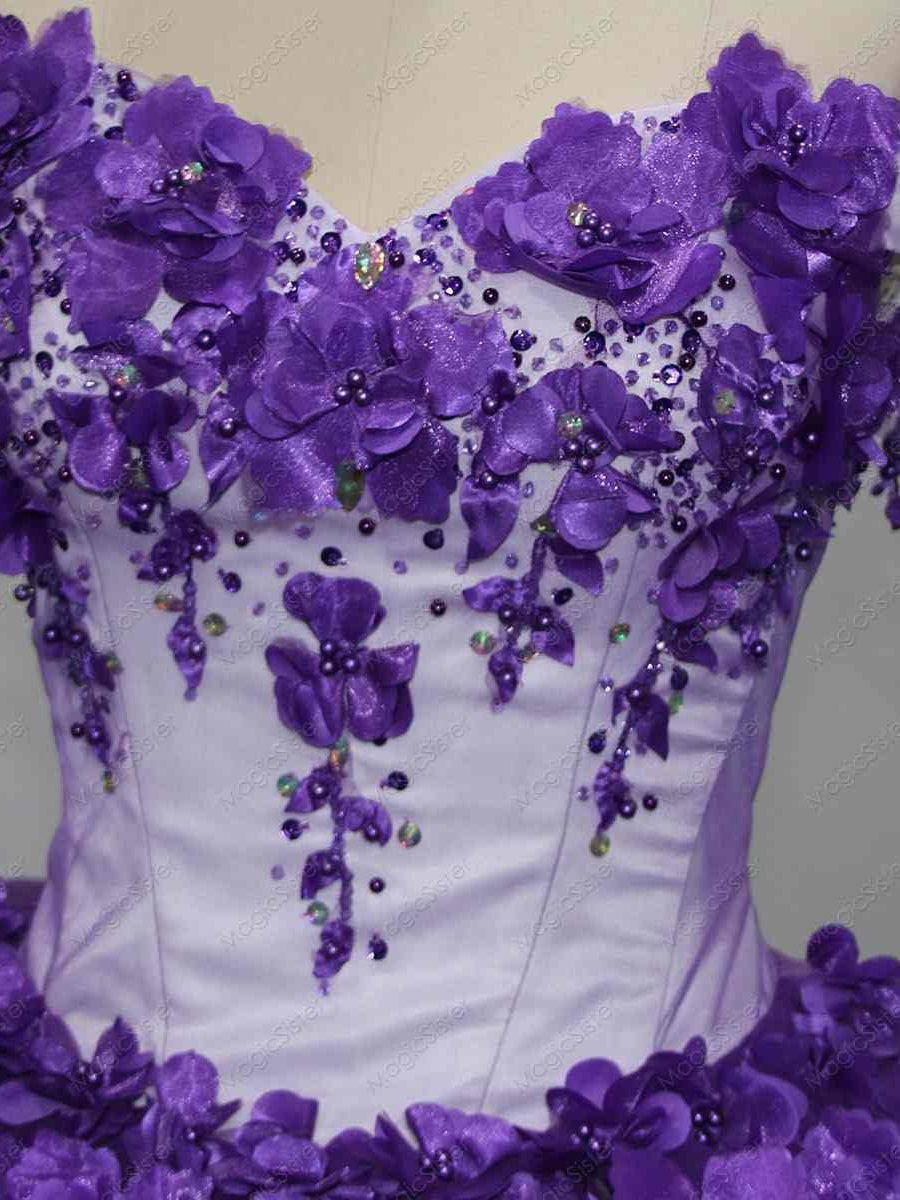 Flower Tulle Quinceanera Ball Gown