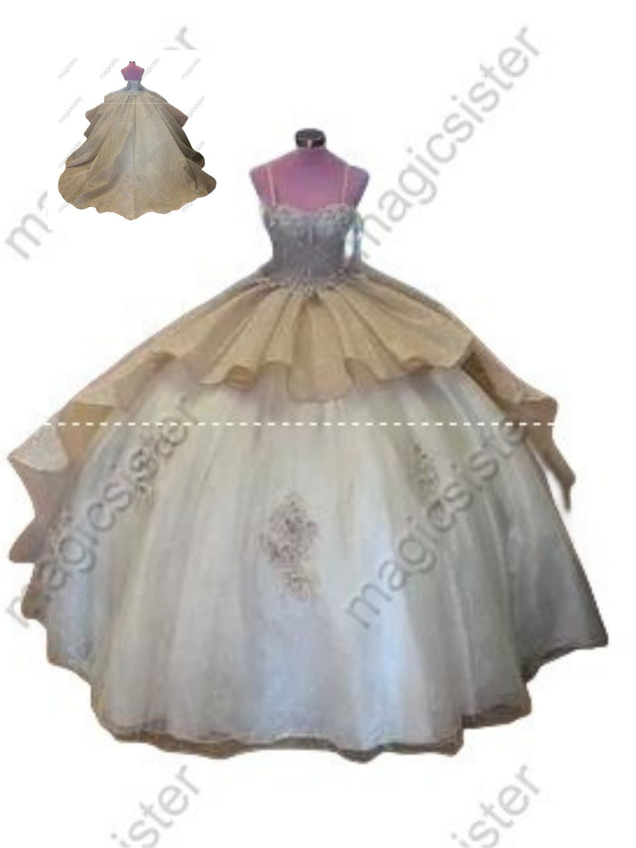 Sweetheart Layered Embroidered Flare Skirt Quinceanera Ball Gown
