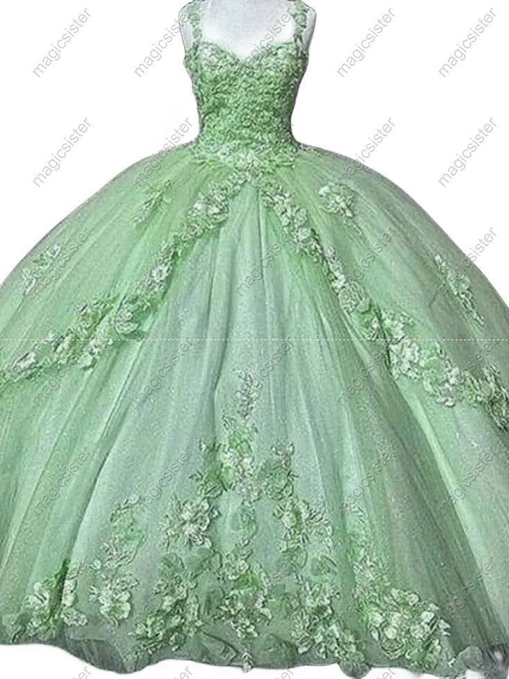 Elegant 3D Flower Quinceanera Ball Gown La Estrellita Fashion Elegant 3D Flower Quinceanera Ball Gown La Estrellita Fashion