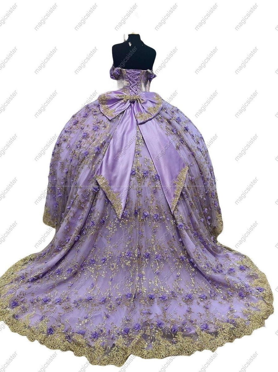 Sparkling 3D Floral Quinceanera Dress