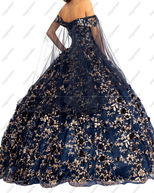 Off The Shoulder Floral Quinceanera Ball Gown