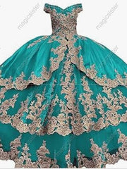 Embroidered Charro Layered Quinceanera Ball Gown
