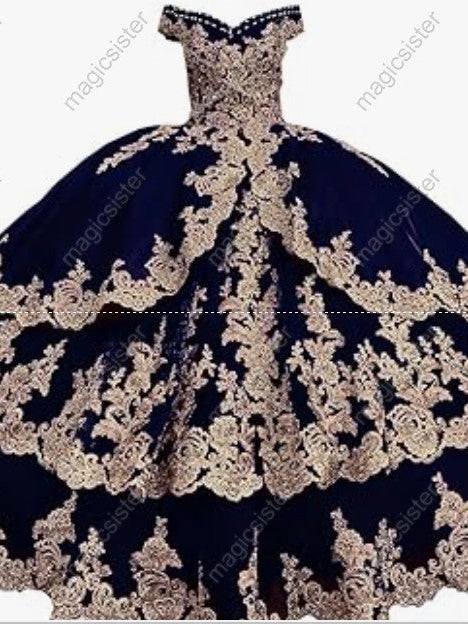 Embroidered Charro Layered Quinceanera Ball Gown