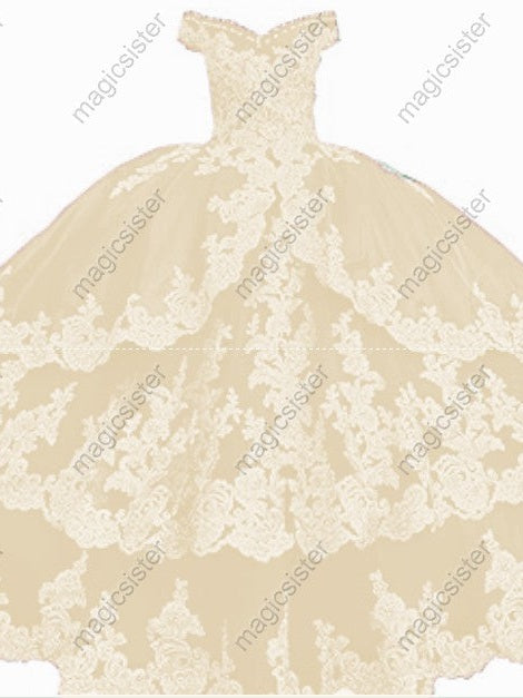 Embroidered Charro Layered Quinceanera Ball Gown