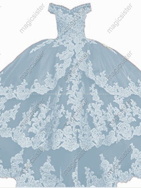 Embroidered Charro Layered Quinceanera Ball Gown