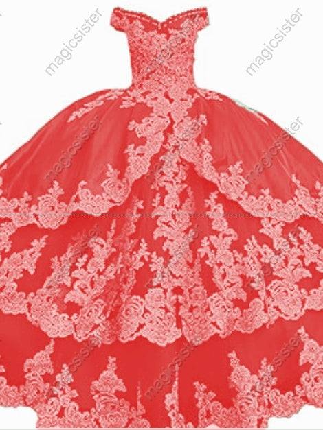 Embroidered Charro Layered Quinceanera Ball Gown