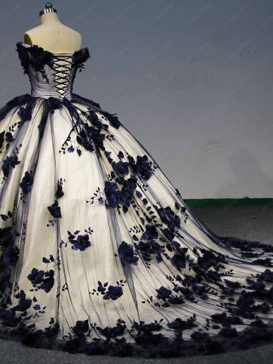 Flower Tulle Quinceanera Ball Gown