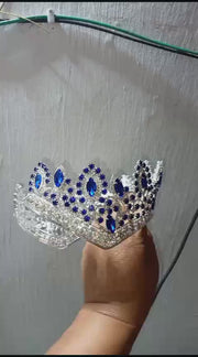 Bejeweled Elegant Royal Blue 15 Anos Quinceanera Crown