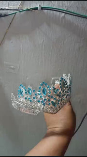 Elegant Aqua Jeweled 15 Anos Quinceanera Crown