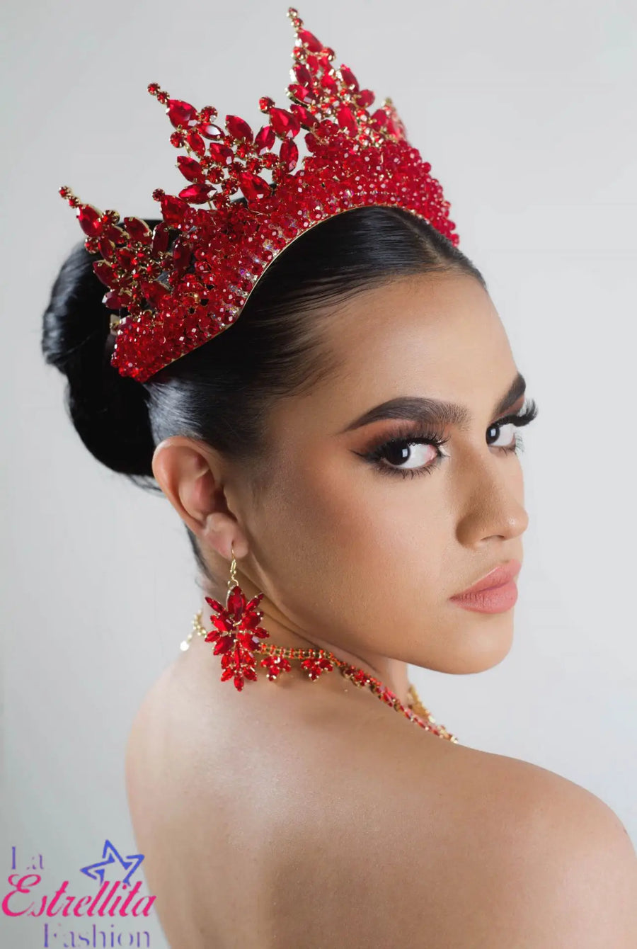 Jeweled Red 15 Anos Quinceanera Crown