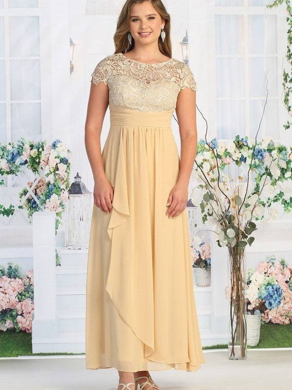 Flattering Empire Waist Delicate Lace Embellished Stunning Gown Silver / L Flattering Empire Waist Delicate Lace Embellished Stunning Gown Silver / L