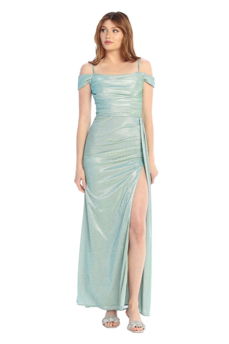 Long Elegant Off The Shoulder Fitted Offset Ruched Prom Dress 2026