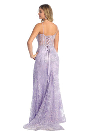 Long Strapless Lace Offset Mesh Top Prom Dress 2026