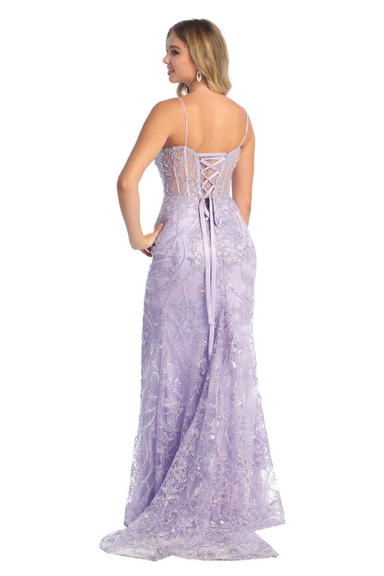 Long Strapless Lace Offset Mesh Top Prom Dress 2026