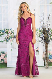 Party Lace Sweetheart Plunging Spaghetti Strapped Offset Prom Dress