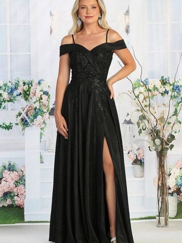 Sweetheart Bezeled Rhinestone Glitter Offset Prom Dress Black / 4XL Sweetheart Bezeled Rhinestone Glitter Offset Prom Dress Black / 4XL