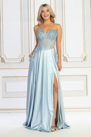 Corset Ball Gown Prom Dress with Rhinestone Bodice & Flowing Skirt