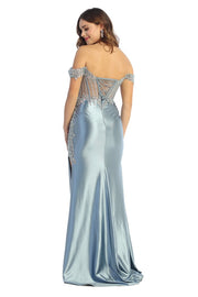 Off-Shoulder Sequin Corset 2026 Prom Gown Party Dress with High Slit