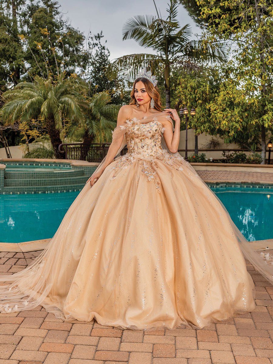 Sweetheart Applique Off The Shoulder Long Train Quinceanera Ball Gown