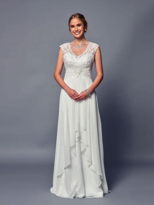 Elegant Cap Sleeve Floral Lace Floor Length Mother of the Bride Dress Off White / 2XL Elegant Cap Sleeve Floral Lace Floor Length Mother of the Bride Dress Off White / 2XL