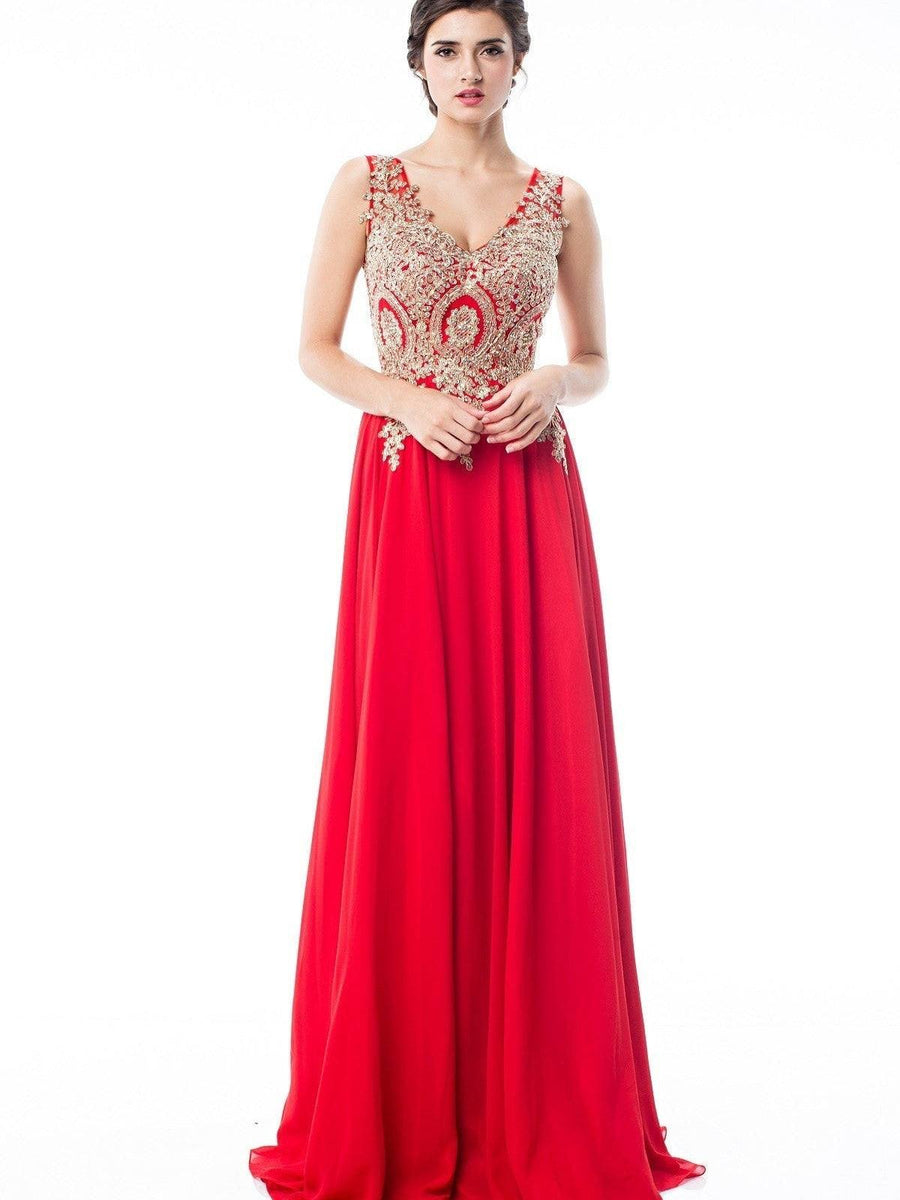 Chiffon Embroidered Rhinestone Empire Waist Evening Dress Green / XL Chiffon Embroidered Rhinestone Empire Waist Evening Dress Green / XL