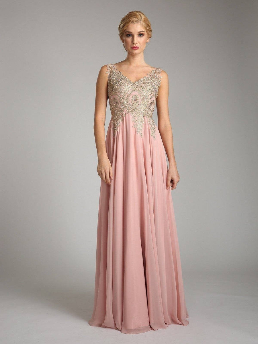 Chiffon Embroidered Rhinestone Empire Waist Evening Dress Green / XL Chiffon Embroidered Rhinestone Empire Waist Evening Dress Green / XL