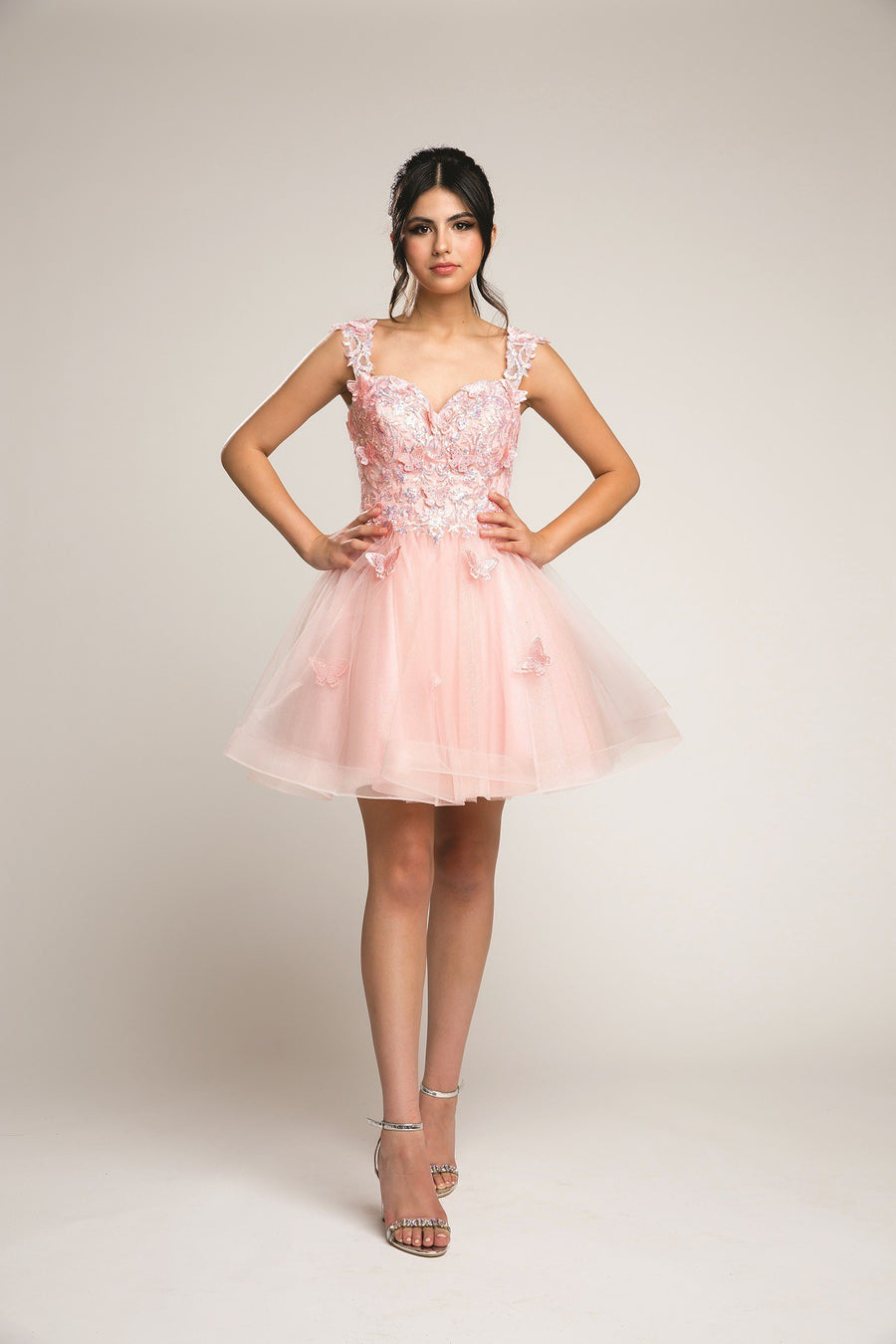 Tulle Mini Skirt Butterfly Cocktail Short Dress