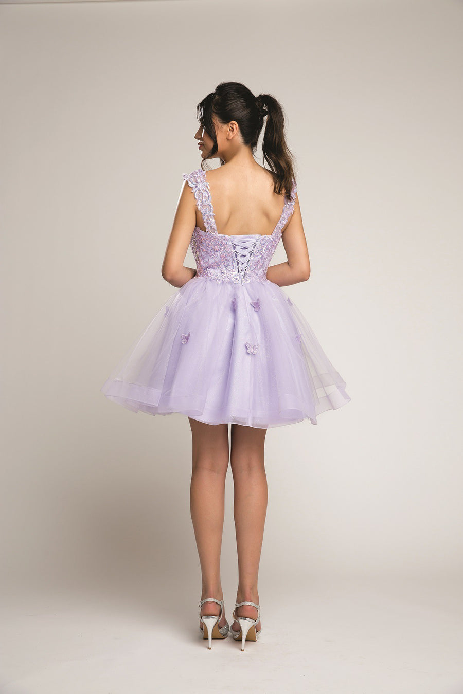 Tulle Mini Skirt Butterfly Cocktail Short Dress