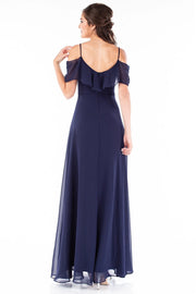 Chiffon Layered A-line Classy Spaghetti Strap Bridesmaid Dress