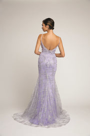 Stunning Mermaid Lace Embroidered Fitted Prom Dress