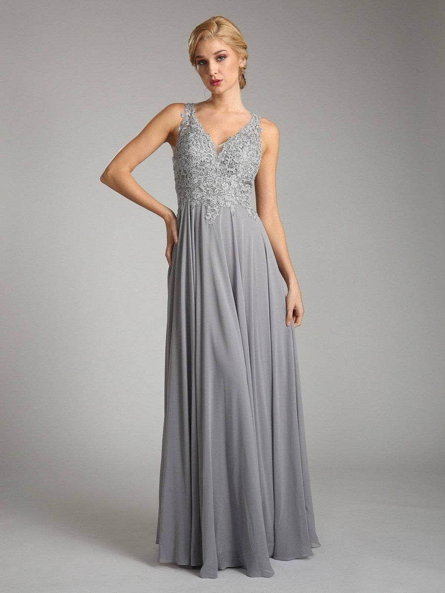 Modest A-line Bridal Embroidered Chiffon Bridesmaid Dress La Estrellita Fashion Modest A-line Bridal Embroidered Chiffon Bridesmaid Dress La Estrellita Fashion