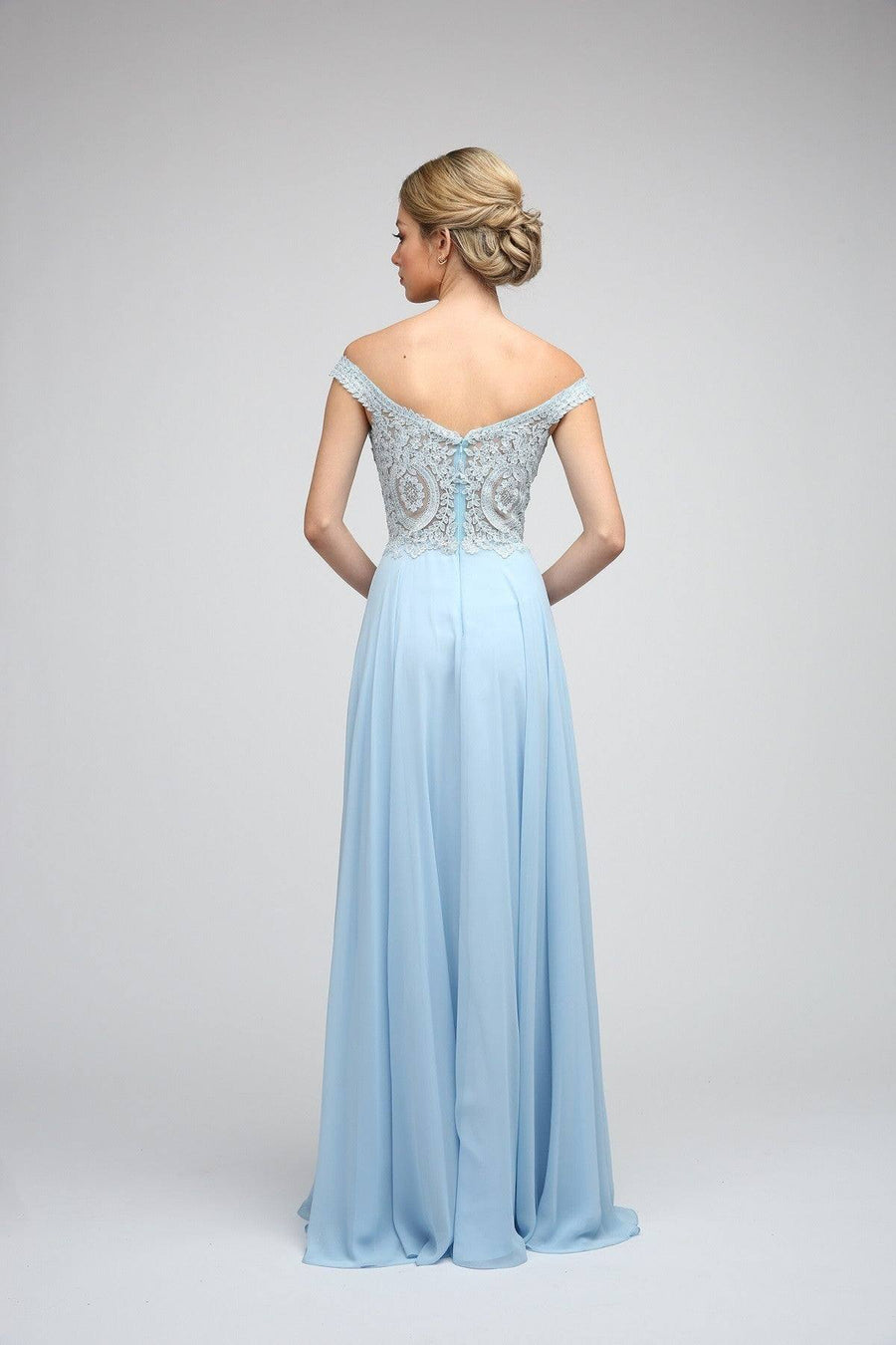 Off The Shoulder Embellished Sheath Chiffon Prom Dress La Estrellita Fashion Off The Shoulder Embellished Sheath Chiffon Prom Dress La Estrellita Fashion