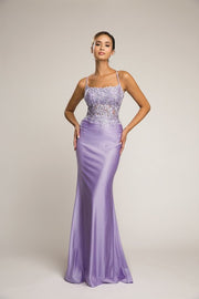 Luminous Mermaid Fitted Spaghetti Strap Prom Dress