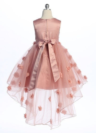 3D Embellished Floral Tulle Formal Girls Dress