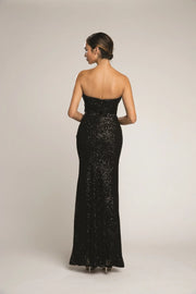 Sparkling Elegant Offset Strapless Prom Dress