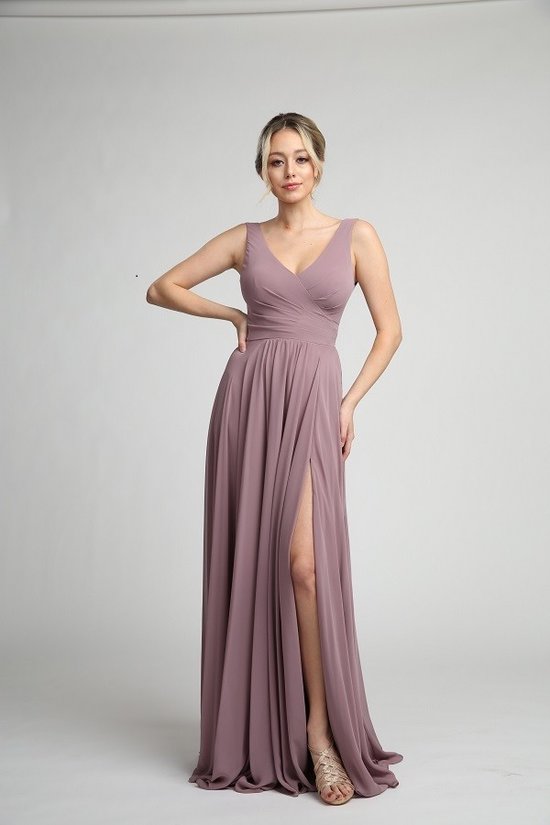 Elegant Scoop Off Side Bridesmaid Dress