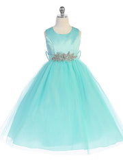 Versatile Satin Tulle Ankle-Length Girl's Dress