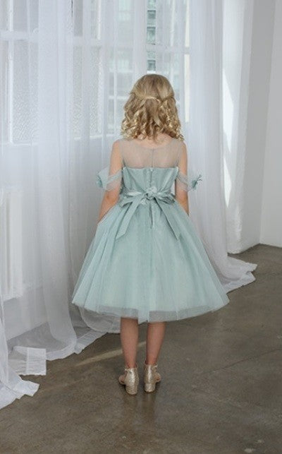 3D Butterfly Layered Mesh Skirt Girls Dress