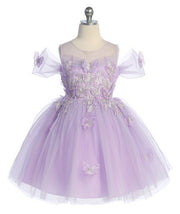 3D Butterfly Layered Mesh Skirt Girls Dress