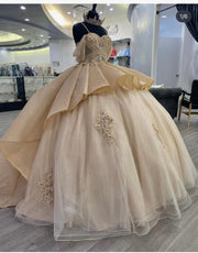 Tulle Sparkling Layered Quinceanera Ball Gown