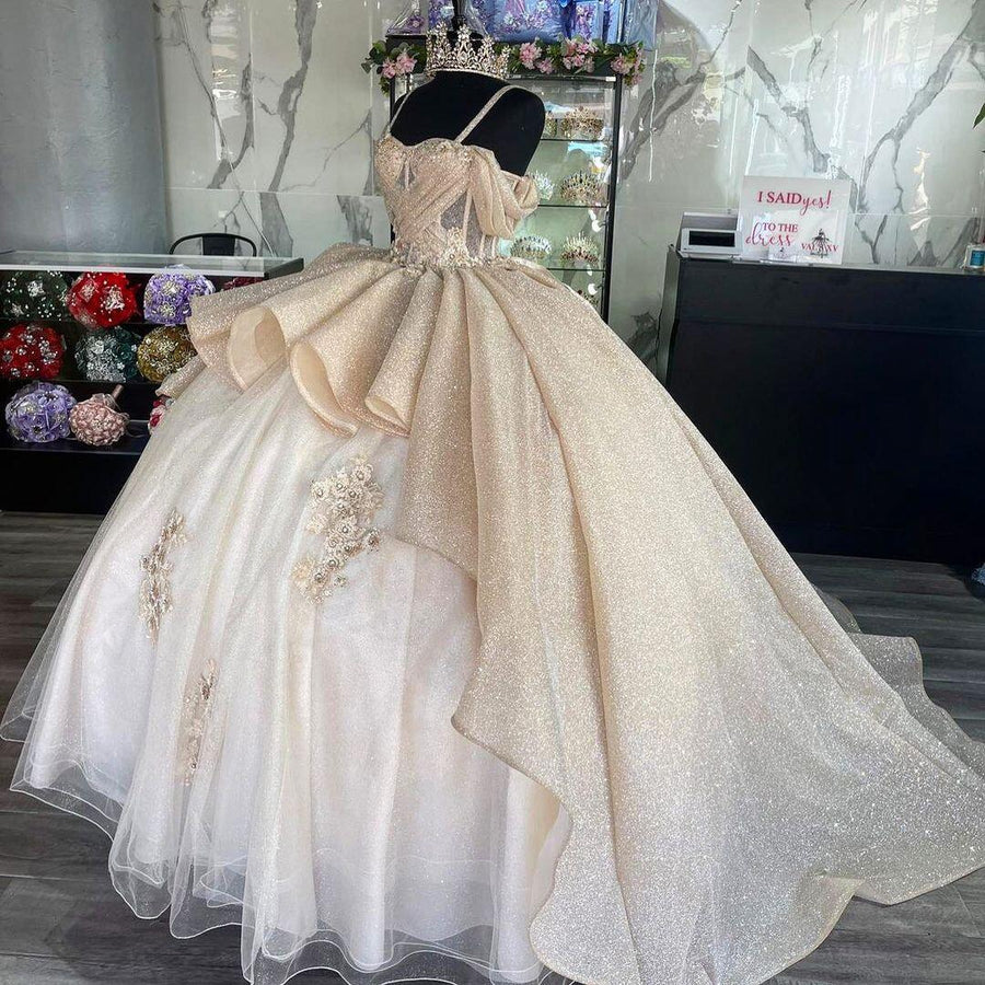 Tulle Sparkling Layered Quinceanera Ball Gown