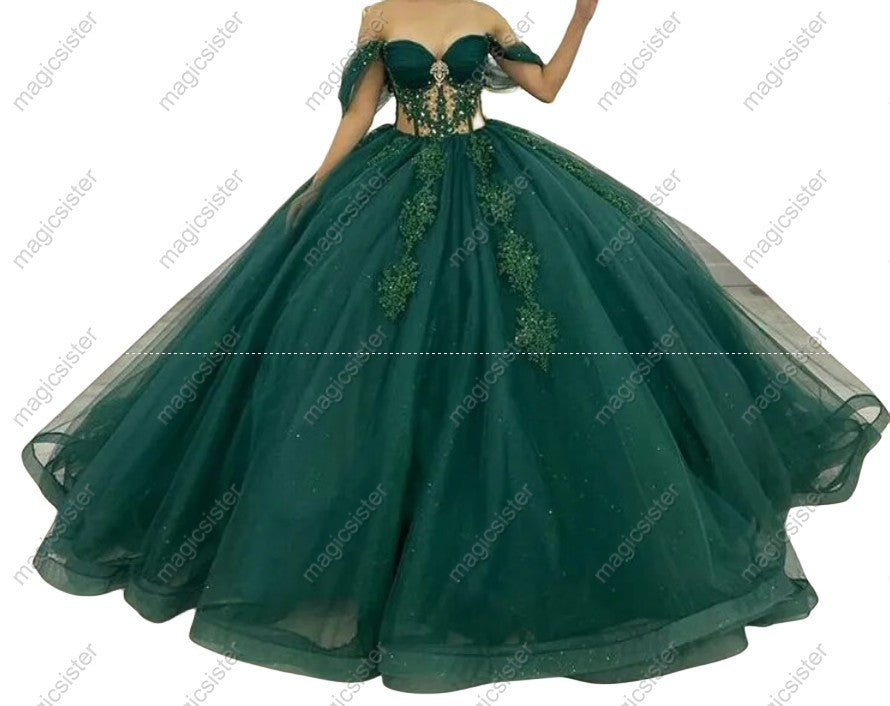 Tulle Layered Quinceanera Ball Gown