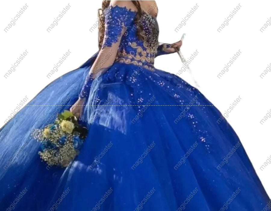 Tulle Layered Quinceanera Ball Gown