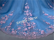 Floral 2026 Quinceañera Ball Gown with Embroidery & Full Skirt Multi-Color 15 Anos Dres