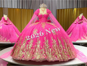 Floral 2026 Quinceañera Ball Gown with Embroidery & Full Skirt Multi-Color 15 Anos Dres